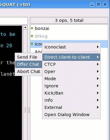 the X-Chat DCC window